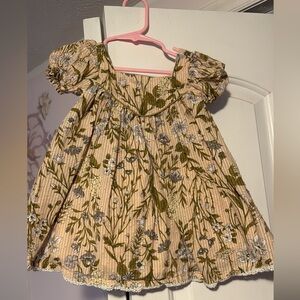 Linen Floral Toddler Dress